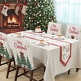 thumbnail image 4 of Merry Christmas Chair Covers Set of 1 Vintage Xmas Trees Stars Winter Snowflakes Linen Texture Chair Back Covers Stretch Removable Washable Slipcovers Protector for Dining Room Kitchen Party Decor, 4 of 5
