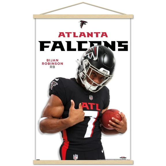 NFL Atlanta Falcons - Bijan Robinson Feature Series 24 Wall Poster with Magnetic Frame, 22.375" x 34"