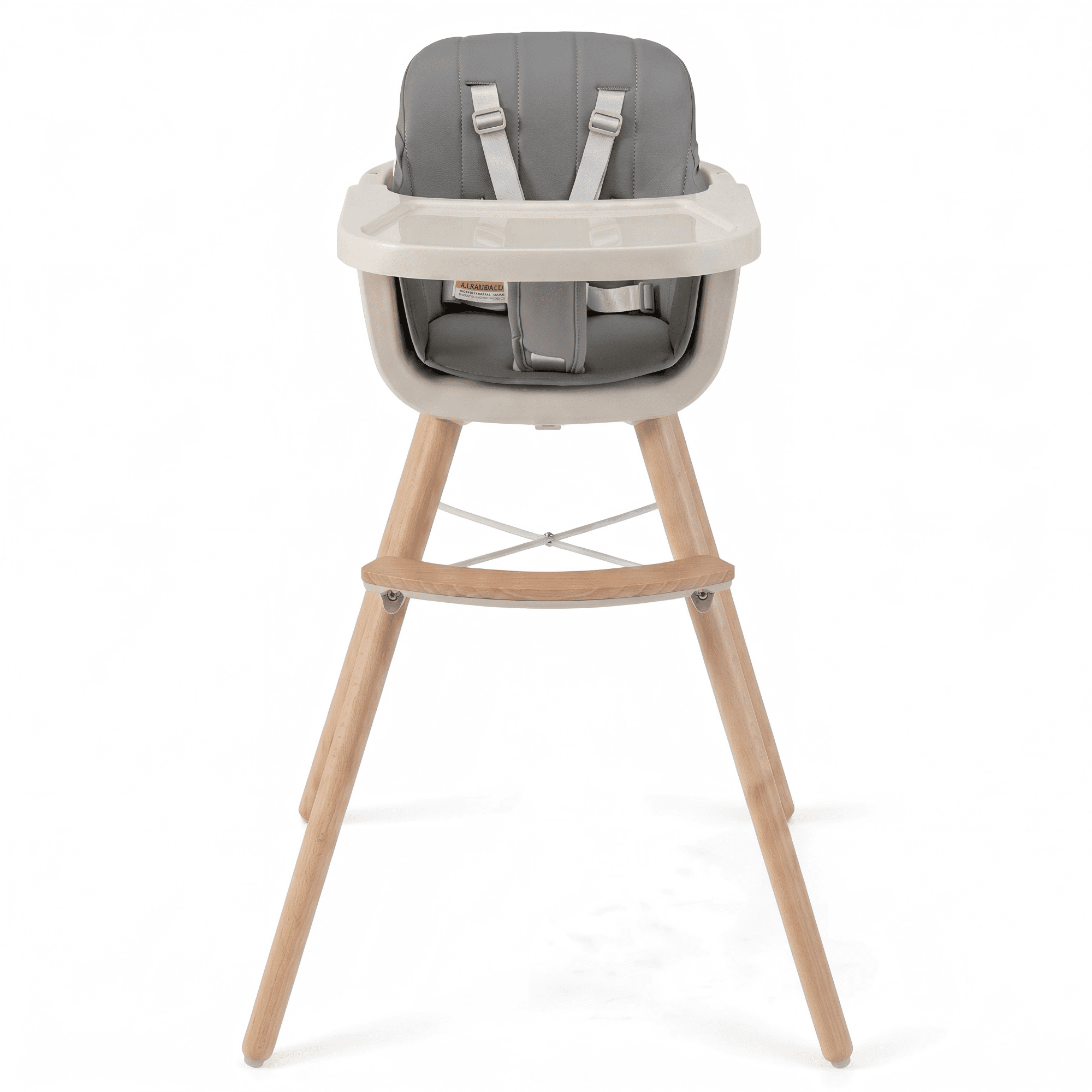 ELLEGNT 6-in-1 Baby High Chair, Feeding Chair, Convertible Highchair with 5-Point Harness, Removable Tray & PU Cushion for Babies and Toddlers in Gray