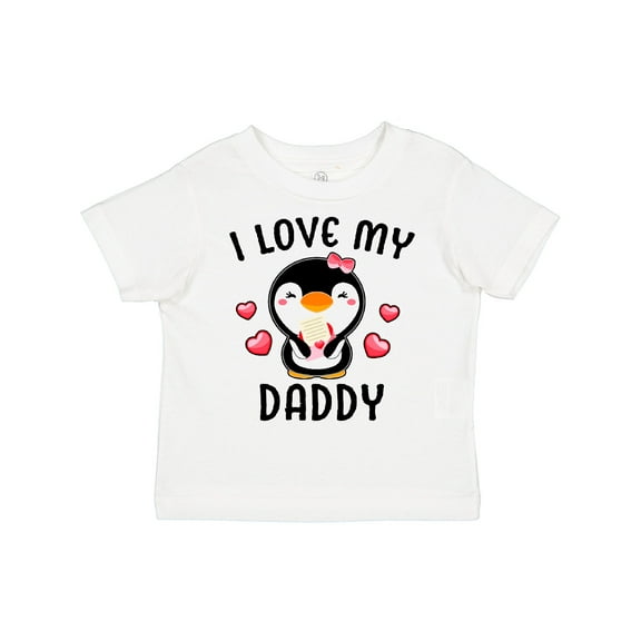 Inktastic I Love My Daddy with Cute Penguin and Hearts Girls Toddler T-Shirt