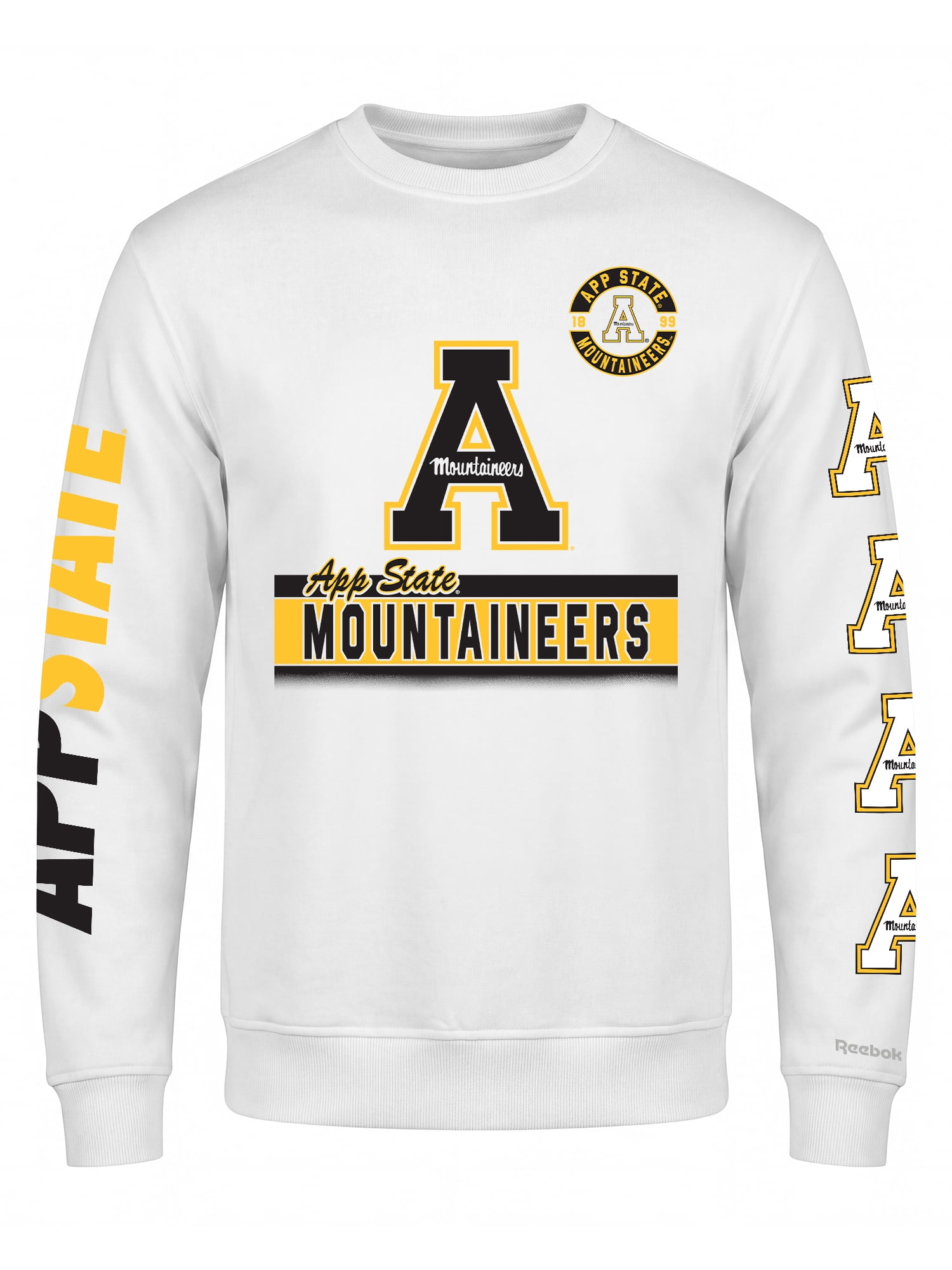 Appalachian State Mountaineers Reebok Mens White Crew Sweatshirt