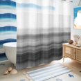 thumbnail image 5 of No Hook Shower Curtain with Built-in Rings - Black And White Washable Waterproof Fabric Bathroom Curtains for Hotel,Rentals, 72 X 78 Inch Long , Abstract Modern Brush Strokes, 5 of 9