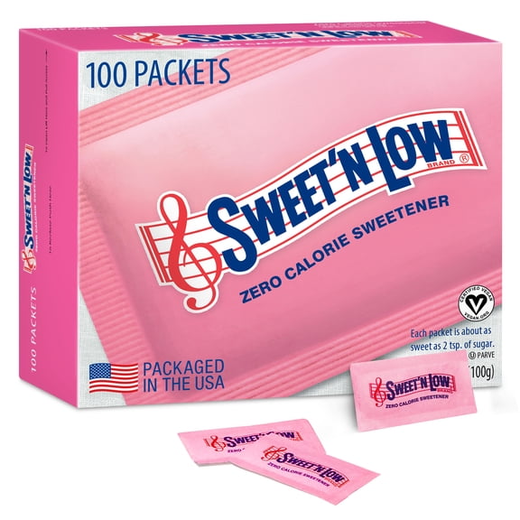 Sweet'N Low, Zero Calorie Sweetener Packets, 100 Count, Kosher & Gluten Free