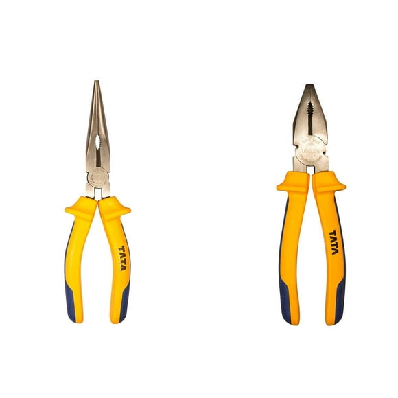 Pliers Combo Pack For Home - Long Nose Plier- 8" & Combination Plier- 8 | Wire Cutting, Ergonomic Pliers, Shovels, Sickles, Crowbars, Pickaxes & Hammers | Easy To Use, Alloy Steel