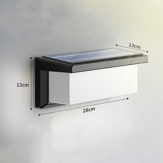Lámpara de pared exterior LED solar con sensor de movimiento, lámpara de pared exterior con energía solar, lámpara de pared de doble uso sin orificio (blanca), lámpara de pared exterior impermeable