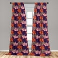 thumbnail image 2 of Floral Window Curtains, Minimalist Style Digital Illustrated Hibiscus Flower and Leaves Print Art, Lightweight Decor 2-Panel Set with Rod Pocket, Pair of - 28"x84", Dark Magenta Blush, by Ambesonne, 2 of 3
