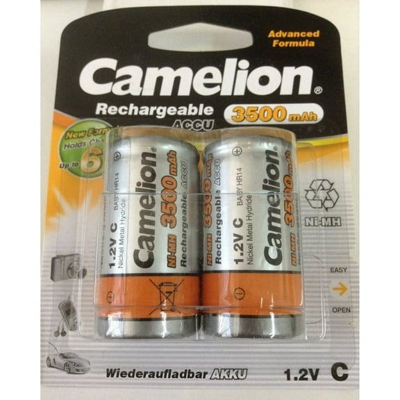Camelion Advanced Formula C Rechargeable NiMH Batteries 3500mAh 2 Pack Retail