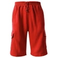 thumbnail image 2 of Hat and Beyond Men's Basic Casual Comfort Fleece Cargo Sweat Shorts with Drawstring, 2 of 5
