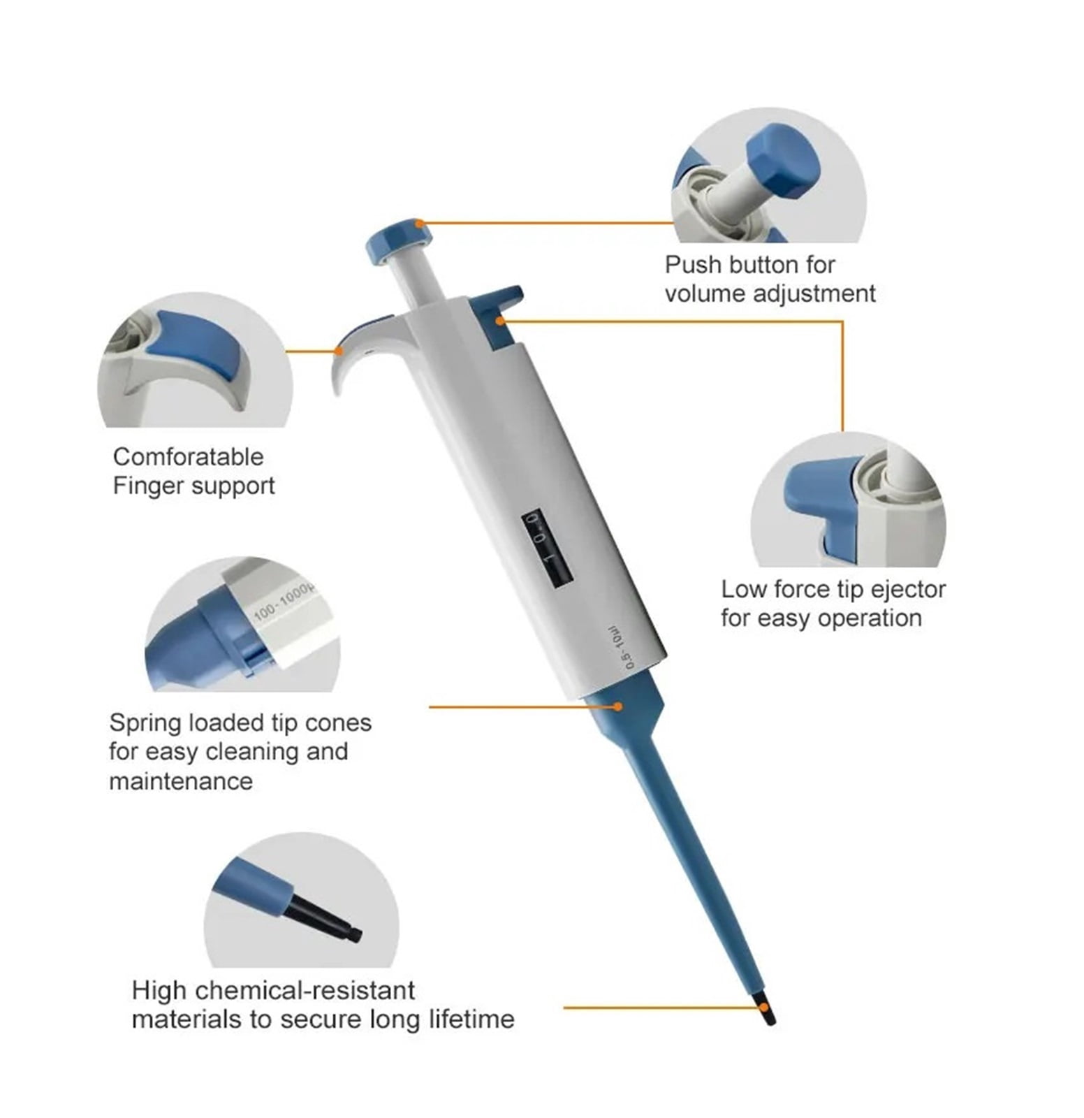 0.1 To 2.5l Ultransfer Single Channel Electronic Pipette Micropipette ,Precision & Accuracy