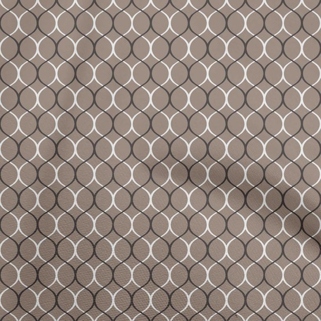 oneOone Rayon Brown Fabric Ogee Sewing Material Print Fabric By The Yard 56 Inch Wide