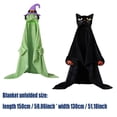 thumbnail image 3 of JuDWoC Wearable Hooded Halloween Blanket Soft Flannel Fleece Blanket Novelty Black Cat & Witch Halloween Costume Hooded Blanket Wrap for Adults 82.7*66.9in, 3 of 5