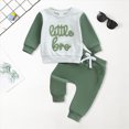 thumbnail image 2 of TOWED22 Fall Toddler Boy Clothes Outfit Letter Embroidery Sweatshirt+Pants Set Boy Winter Outfits,Green,12-18 M, 2 of 5