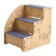 thumbnail image 2 of Escalera para perros de madera gato gato casa 3 pasos suministros antideslizos escalones de mascotas escalera para perros para gatos mayores sofá cama, 2 of 9