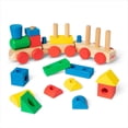 thumbnail image 3 of Melissa & Doug Stacking Train - Jouet classique en bois pour tout-petits (18 mcx), 3 of 6