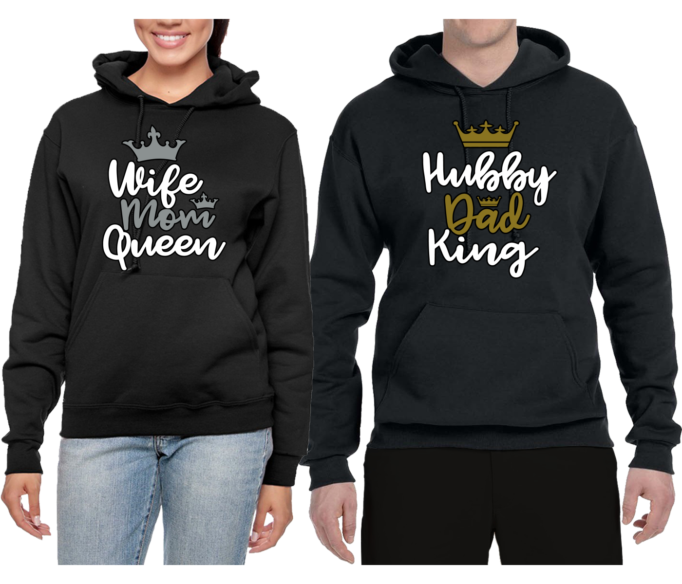 Hubby Dad King Wife Mom Queen Cute 