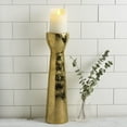 thumbnail image 3 of Elements 4X16 Inch Gold Foil Ceramic Candle Holder, 3 of 9