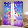 thumbnail image 2 of Unicorn Curtains Kawaii Blackout Curtains & Drapes,Cute Cartoon Horse Princess Window Curtains Purple Blue Galaxy Window Treatments Rainbow Unicorn Room Decor, 2 of 6