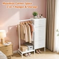 thumbnail image 5 of HIGDBFE 4 Drawers Dresser with Clothes Rack, Small Bedroom Organizer, 44''H Fabric Dresser with Hanging Rod, White, 5 of 10