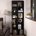thumbnail image 7 of VAFHYLLIS 5 Cube Storage Organizer, 5 Tier Cube Low Bookcase Freestanding Storage Display Organizer, Five-Cubes Open Shelf Bookshelf for Home Office (Black, 5-Cube), 7 of 7