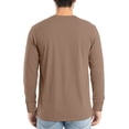 thumbnail image 4 of GrmtClth Men's Long Sleeve Shirts 2026 Basic V-Neck Classic Tops Solid Color Fashion Tee Slim Fit Clothing Brown 5XL, 4 of 7