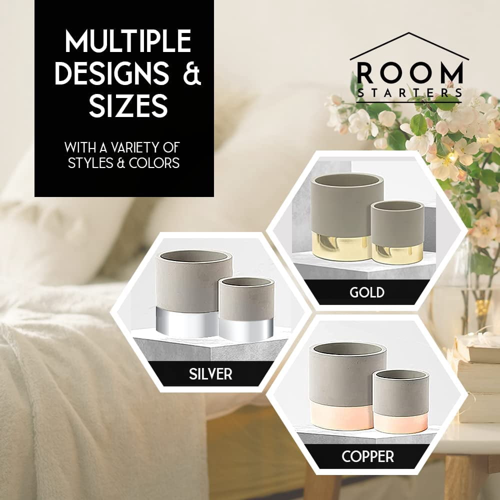 Room Starters Kitchen Utensil Holder Caddy for Countertop, Large, Concrete & Steel, Copper