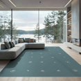 thumbnail image 2 of ODIKA 8'x10' Teal Geometric Circle Cross Tufted Washable Area Rug Contemporary Minimalist Abstract Scattered Motif Grid Layout Modern for Living Room, Under Sectional, Family , Durable, Non-Slip, 2 of 7