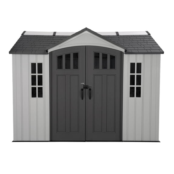 Lifetime Polyethylene Storage Shed, 71.25 sq. ft., 10 ft. x 8 ft., Gray (60466)