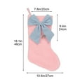 thumbnail image 3 of Beautynvta Christmas Stockings, 18'' Plush Xmas Stockings with Bow Bell, Holiday Candy Gift Bags, Personalized Xmas Hanging Stockings for Fireplace Family Christmas Decorations, 3 of 6