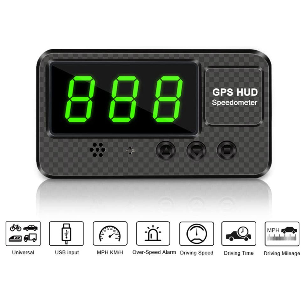 Digital GPS Speedometer Car Hud Head Up Display with Speeding Alert