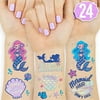 xo, Fetti Mermaid Tattoos for Kids - 24 Glitter Styles | Mermaid Party Supplies, Mermaid Birthday Party Favors, Mermaid Tail Dec