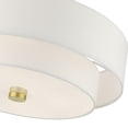 thumbnail image 5 of Livex Lighting Meridian 9" 4-Light Metal & Fabric Semi Flush in Satin Brass, 5 of 17