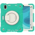 thumbnail image 4 of ELEHOLD Military Grade Shockproof Case For iPad mini (6th Generation), Heavy Duty Protection Ring Stand Cover, Adjustable Angel, Detachable Shoulder Strap, Pencil Holder, Mint Green, 4 of 11