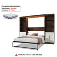 thumbnail image 3 of ANPOO Full Size Murphy Bed with 2 LED Lights, Power Outlet, 2 Shelving Unit,  Farmhouse Wood Hidden Foldable Wall Bed Frame with Gas Struts, Storage Bed Cabinet for Bedroom, Space-Saving, 3 of 11