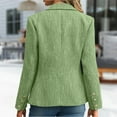 thumbnail image 5 of Stichou Women's Tweed Blazers Business Casual - Long Sleeve Double Breasted Jackets Open Front Work Suits Green L, 5 of 5