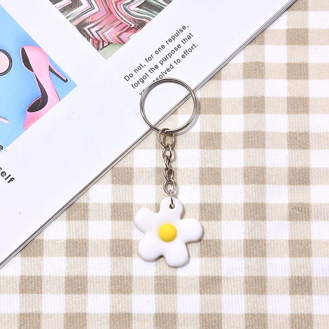Llavero con forma de campana de flor pequeña de colores, llavero de color caramelo, colgante para bolso de mujer