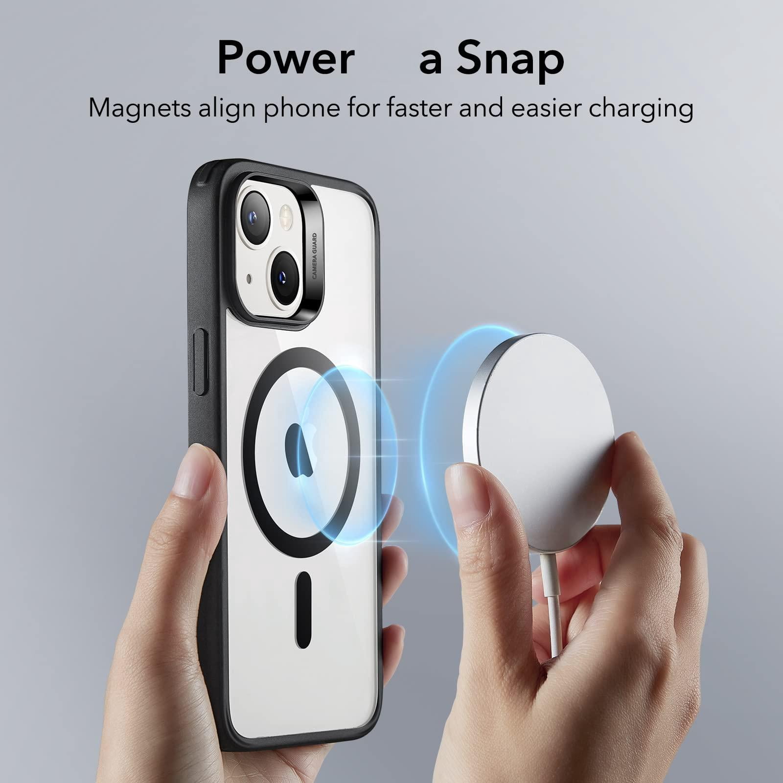 Esr For 14 Plus Case  Compatible With Magsafe Shockproof Military-grade Protection Yellowing Resistant Magnetic Phone 14 Classic Hybrid (halolock) Clear Black