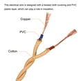 thumbnail image 4 of Unique Bargains Twisted Cloth Covered Wire 2 Core 18AWG 5m/16.4ft,Electrical Cable,Flaxen, 4 of 5