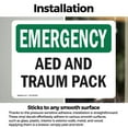 thumbnail image 3 of (2 Pack) AED And Trauma Pack OSHA Emergency Sign 7 Inch X 5 Inch Vinyl Label Decal Sticker Weather Resistant, UV Protected for Workplace, Business, and Construction Site, Made in the, 3 of 7