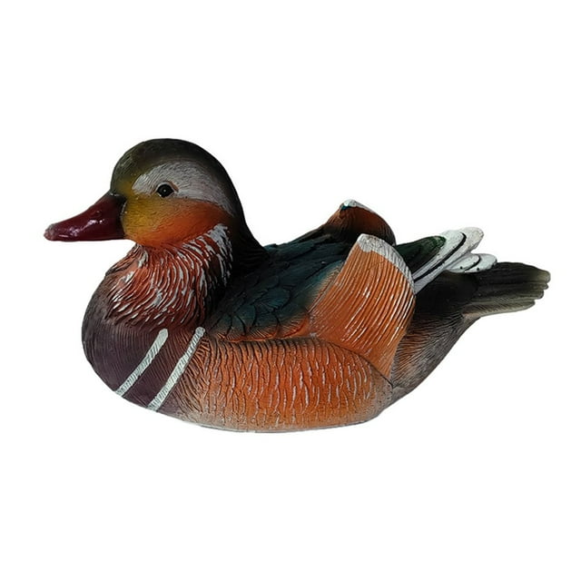 Mandarin Duck Statue Ornament Pool Sculpture Decoration Resin Multicolor Durable Decoy Artificial Animal Sculptures