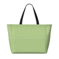 thumbnail image 2 of KLL Green Gingham Print Large Beach Tote Bag Women Waterproof Sandproof Zipper Beach Tote Bag for Pool Gym Grocery Travel with Wet Pocket, 2 of 7
