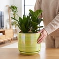thumbnail image 6 of BUYMAX Plant Pots, 4+5+6 inch Pots for Indoor Plants,Ceramic Planter Pot with Drainage Hole,Flower Pots for Succulent Cactus,Set of 3 - Rainbow Pearl Glaze Green, 6 of 7