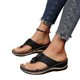 thumbnail image 2 of Women Pu Flower Clip Toe Flip Flops Sandals Wedge Slippers Slides Shoes, 2 of 5