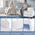 thumbnail image 3 of Modern Accent Chair Cozy Living Room Chairs Mid Century Modern Accent Chairs Reading Chair with Armrests for Living Room, Bedroom and Study（Beige）, 3 of 7