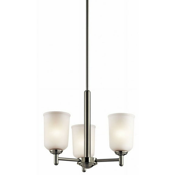 43670NI Kichler Lighting Shailene - 3 light Mini Chandelier - 17.5 inches wide-Brushed Nickel Finish    -Traditional Installation