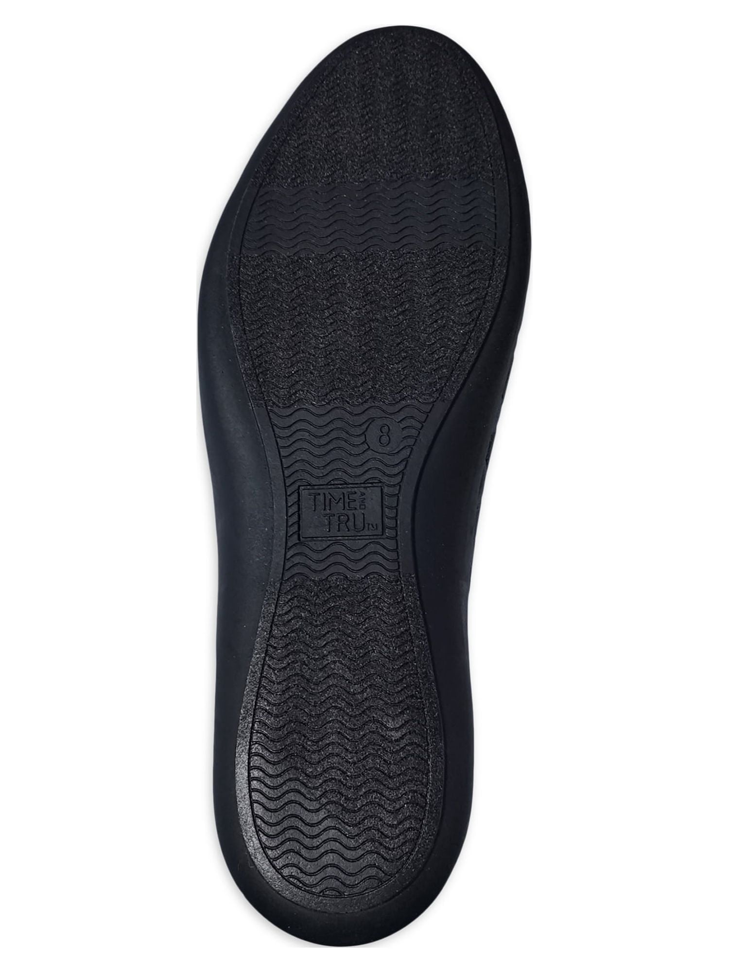 Time and Tru Women's Cap Toe Quilted Ballet Flats, Wide Width Available