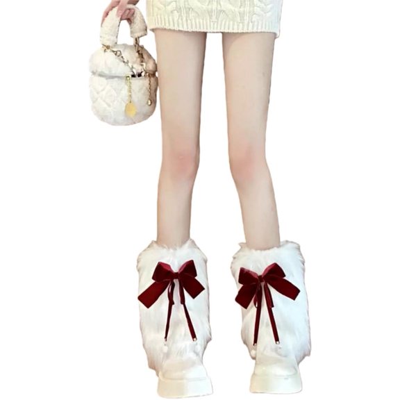 Super Plush Leg Warmers, Flared Fuzzy Sock Cuffs for Women Winter