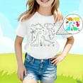 thumbnail image 2 of shoper Toddler Kids Handmade Doodle Sketch Dinosaur DIY Hand Painted T Shirt Short Sleeve Tee White 160, 2 of 4