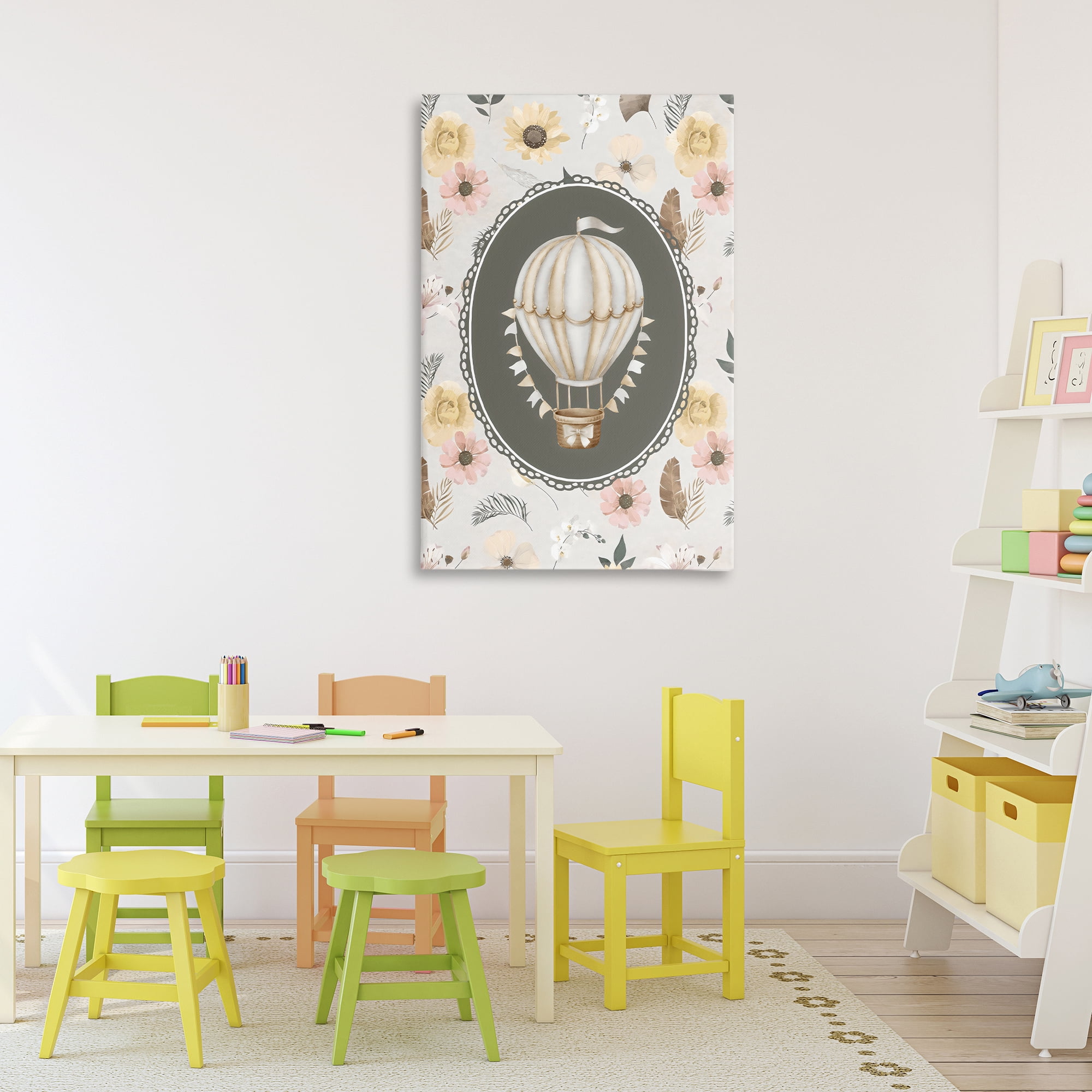 Stupell Industries Sunnyside Balloon over Florals Canvas Wall Art, design by Ink Drop Loft