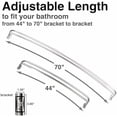thumbnail image 5 of Double Curved Shower Rod, Metal Construction, Adjustable Between 44 to 70 Inches, Aluminum Rods and Zinc Mounting Hardware, Quality Modern Bathware, Brushed Nickel Finish, 5 of 9