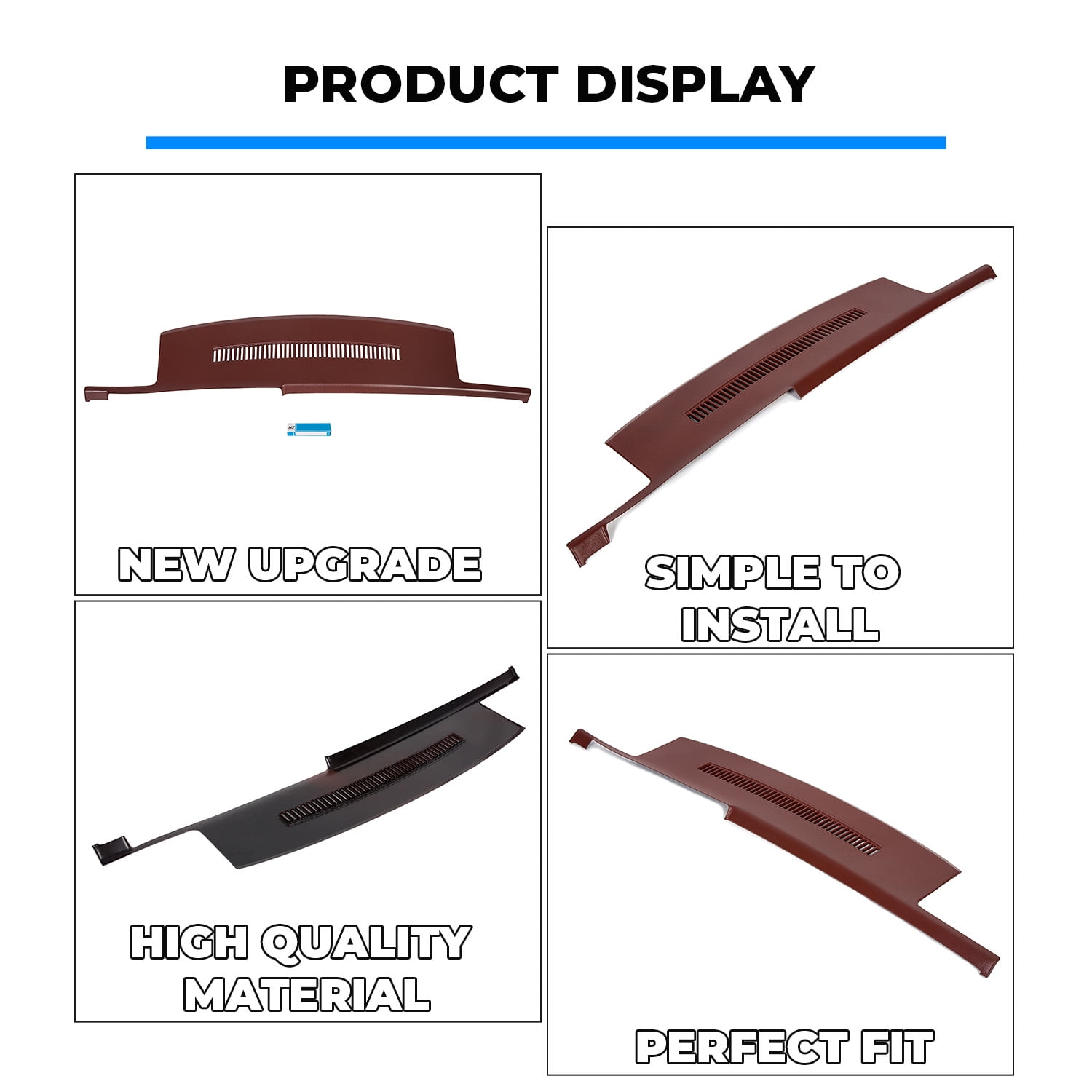 Kojem Dash Cap Cover Overlay for 1992-1994 Blazer 1988-1994 GMC C1500 C2500 C3500 K1500 2500 3500 Chevy Suburban Yukon Dashboard Garnet